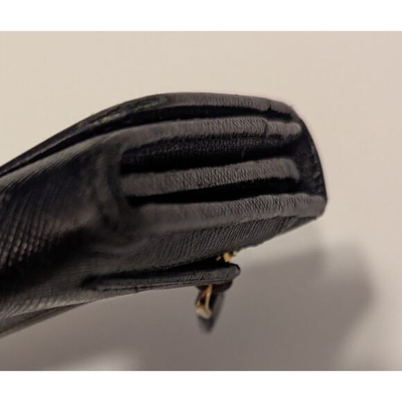 PRADA Black Saffiano Leather Wallet with Gold Zipper COA Card Included - Picture 13 of 16